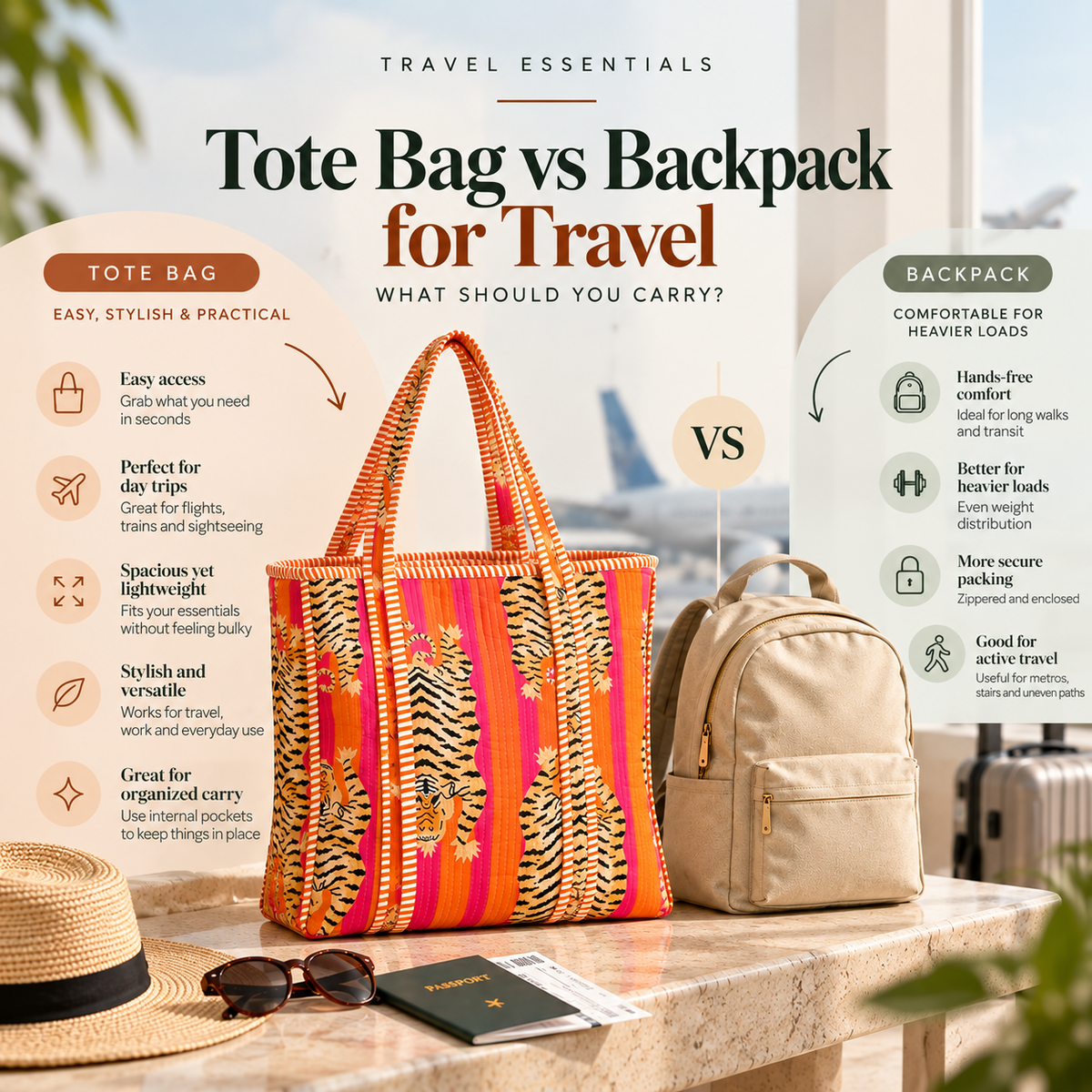 Tote Bag vs Backpack for Travel: What Should You Carry?