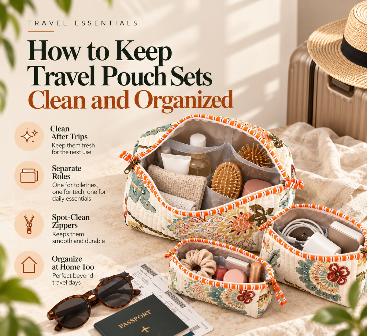 How to Keep Travel Pouch Sets Clean and Organized