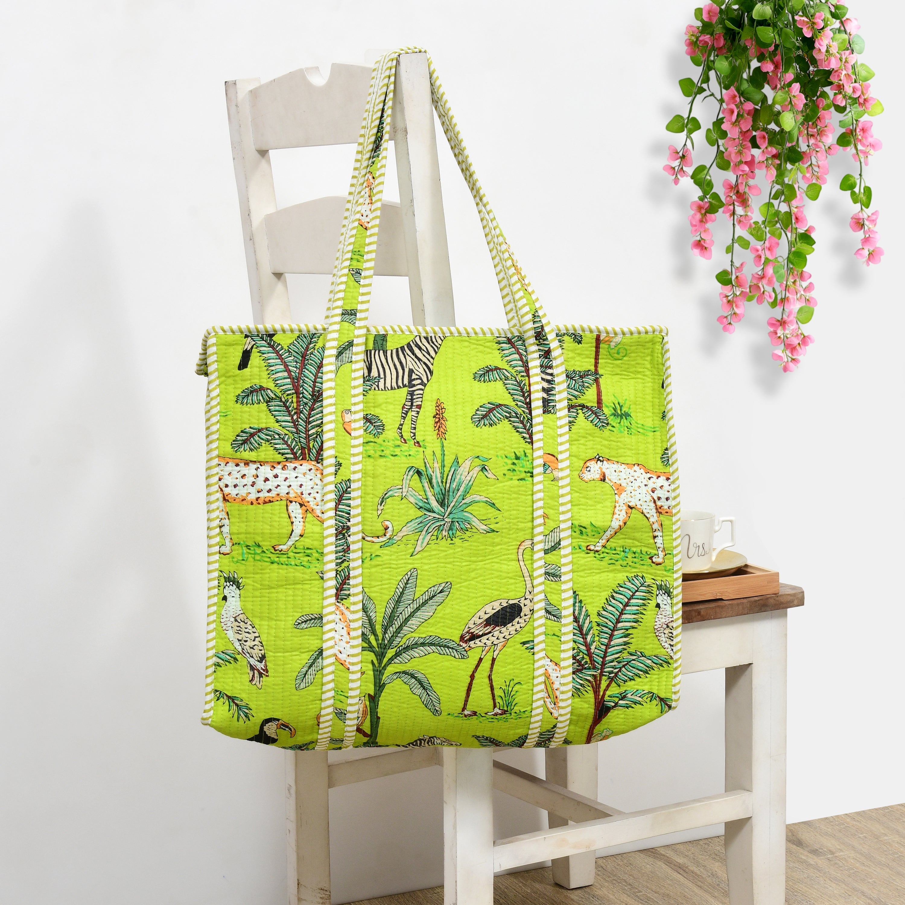 Quilted Cotton Tote Bag