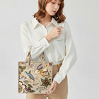Beige Botanica Quilted Cotton Tote Bag (12x12)