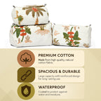 Travel Toiletry Bag – Unisex Makeup & Shaving Kit Organizer with Handle – Multipurpose Cosmetic Pouch for Travel & Storage (White Floral)