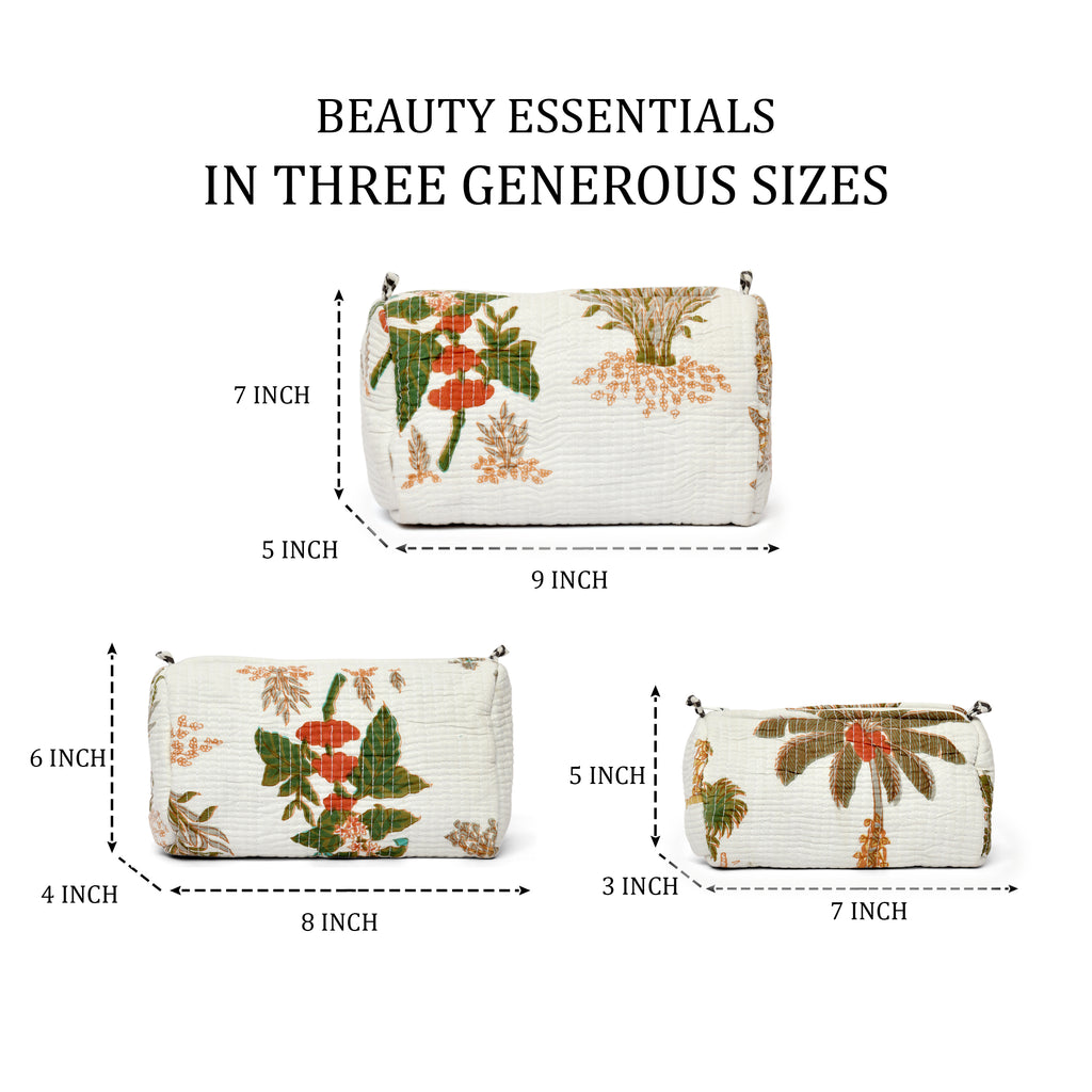 Travel Toiletry Bag – Unisex Makeup & Shaving Kit Organizer with Handle – Multipurpose Cosmetic Pouch for Travel & Storage (White Floral)