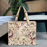 Beige Botanica Quilted Cotton Tote Bag (18x18) thumbnail 2