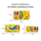 Travel Toiletry Bag – Unisex Makeup & Shaving Kit Organizer with Handle – Multipurpose Cosmetic Pouch for Travel & Storage (Yellow Floral)