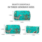 Travel Toiletry Bag – Unisex Makeup & Shaving Kit Organizer with Handle – Multipurpose Cosmetic Pouch for Travel & Storage (Turquoise Jungle)