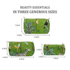 Travel Toiletry Bag – Unisex Makeup & Shaving Kit Organizer with Handle – Multipurpose Cosmetic Pouch for Travel & Storage (Green Jungle)