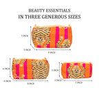 Travel Toiletry Bag – Unisex Makeup & Shaving Kit Organizer with Handle – Multipurpose Cosmetic Pouch for Travel & Storage (Orange Tiger)