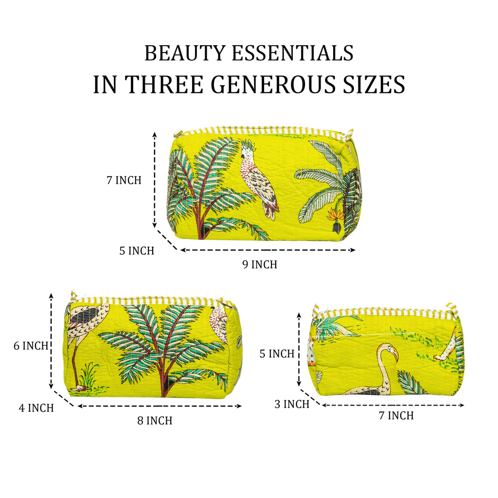 Travel Toiletry Bag – Unisex Makeup & Shaving Kit Organizer with Handle – Multipurpose Cosmetic Pouch for Travel & Storage (Parrot Green Jungle)