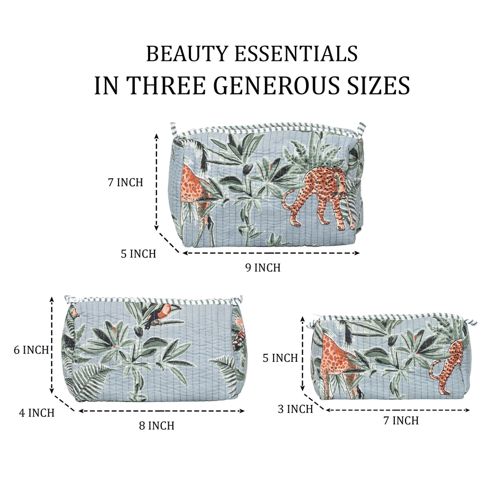 Travel Toiletry Bag – Unisex Makeup & Shaving Kit Organizer with Handle – Multipurpose Cosmetic Pouch for Travel & Storage (Grey Floral)