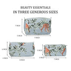 Travel Toiletry Bag – Unisex Makeup & Shaving Kit Organizer with Handle – Multipurpose Cosmetic Pouch for Travel & Storage (Grey Floral)