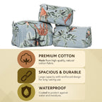 Premium Quilted Tote Bag with Matching Pouches Combo Set – Durable, Lightweight, Multipurpose Bag for Travel, Office & Daily Essentials (Grey Floral)