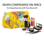 Premium Quilted Tote Bag with Matching Pouches Combo Set – Durable, Lightweight, Multipurpose Bag for Travel, Office & Daily Essentials (Yellow Floral)