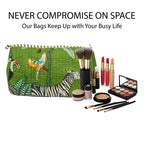 Premium Quilted Tote Bag with Matching Pouches Combo Set – Durable, Lightweight, Multipurpose Bag for Travel, Office & Daily Essentials (Green Jungle)
