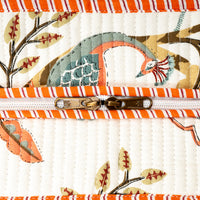 Beige Peacock Quilted Cotton Tote Bag (18x18) thumbnail 6