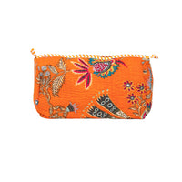 Orange Floral Quilted Cotton Pouch Set of 3 thumbnail 7