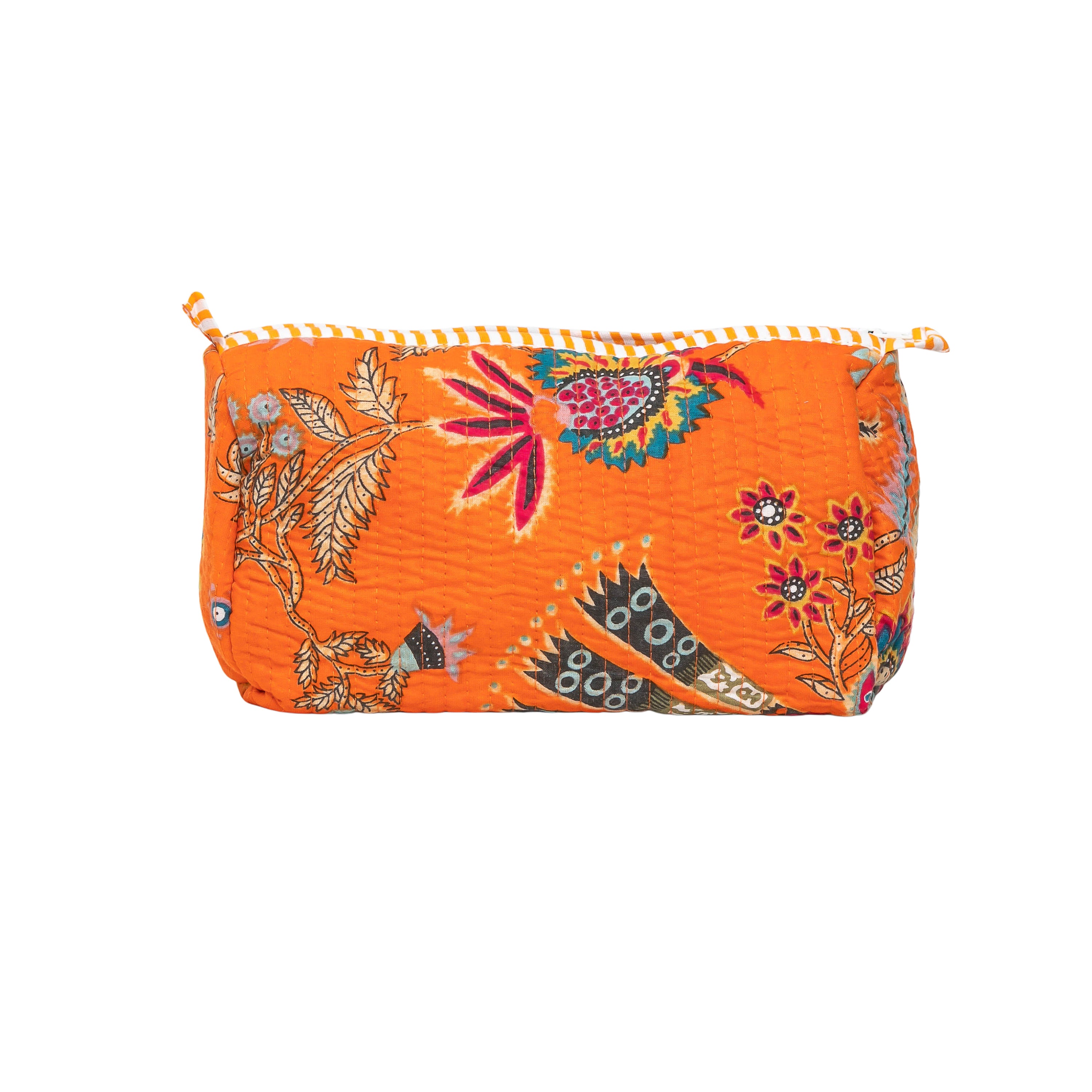 Travel Toiletry Bag – Unisex Makeup & Shaving Kit Organizer with Handle – Multipurpose Cosmetic Pouch for Travel & Storage (Orange Floral)