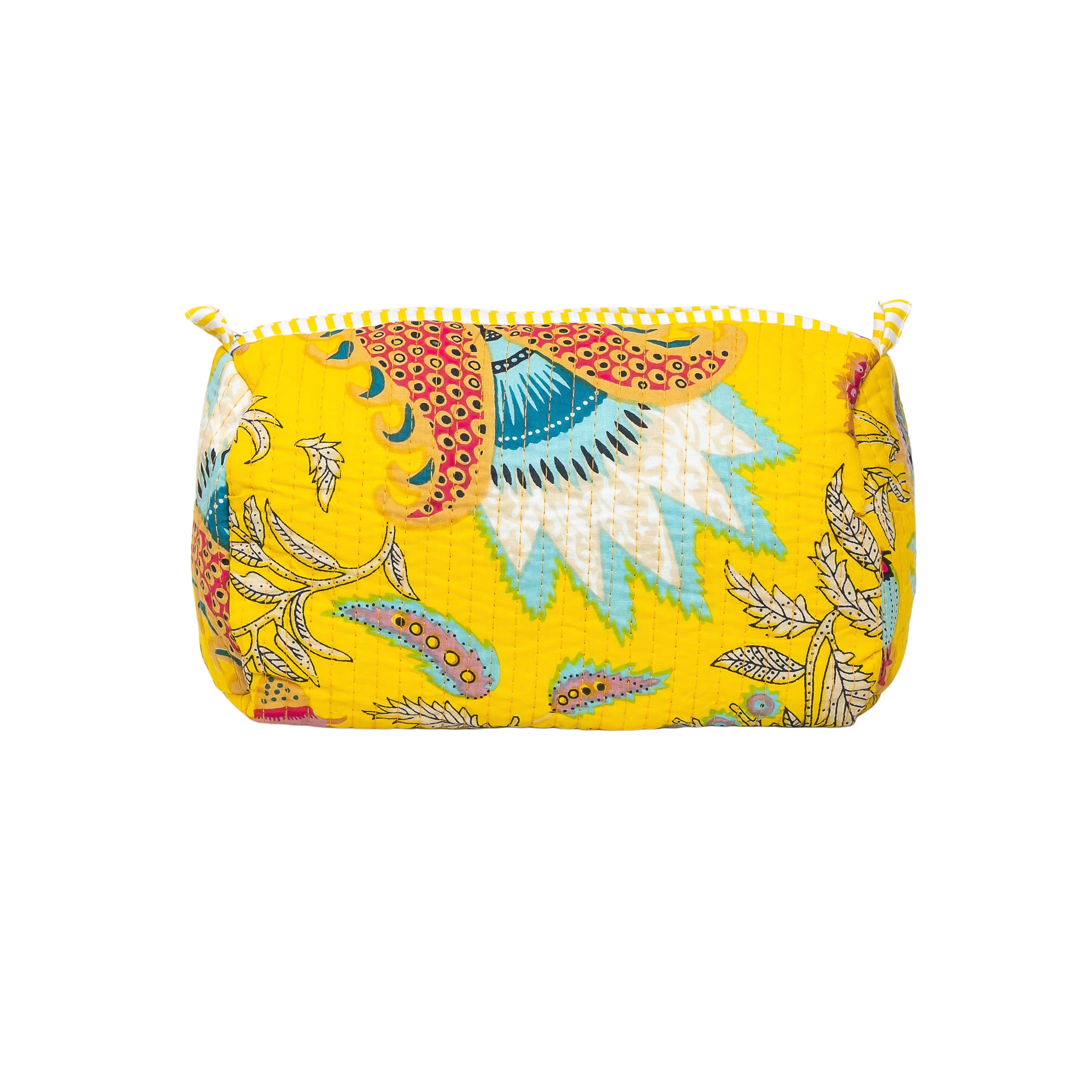 Premium Quilted Tote Bag with Matching Pouches Combo Set – Durable, Lightweight, Multipurpose Bag for Travel, Office & Daily Essentials (Yellow Floral)