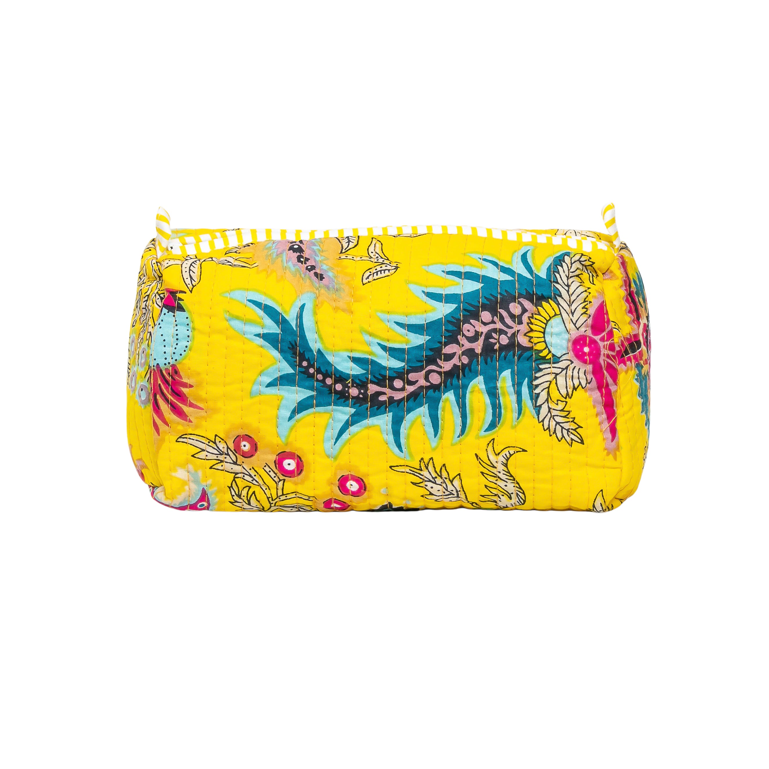 Travel Toiletry Bag – Unisex Makeup & Shaving Kit Organizer with Handle – Multipurpose Cosmetic Pouch for Travel & Storage (Yellow Floral)