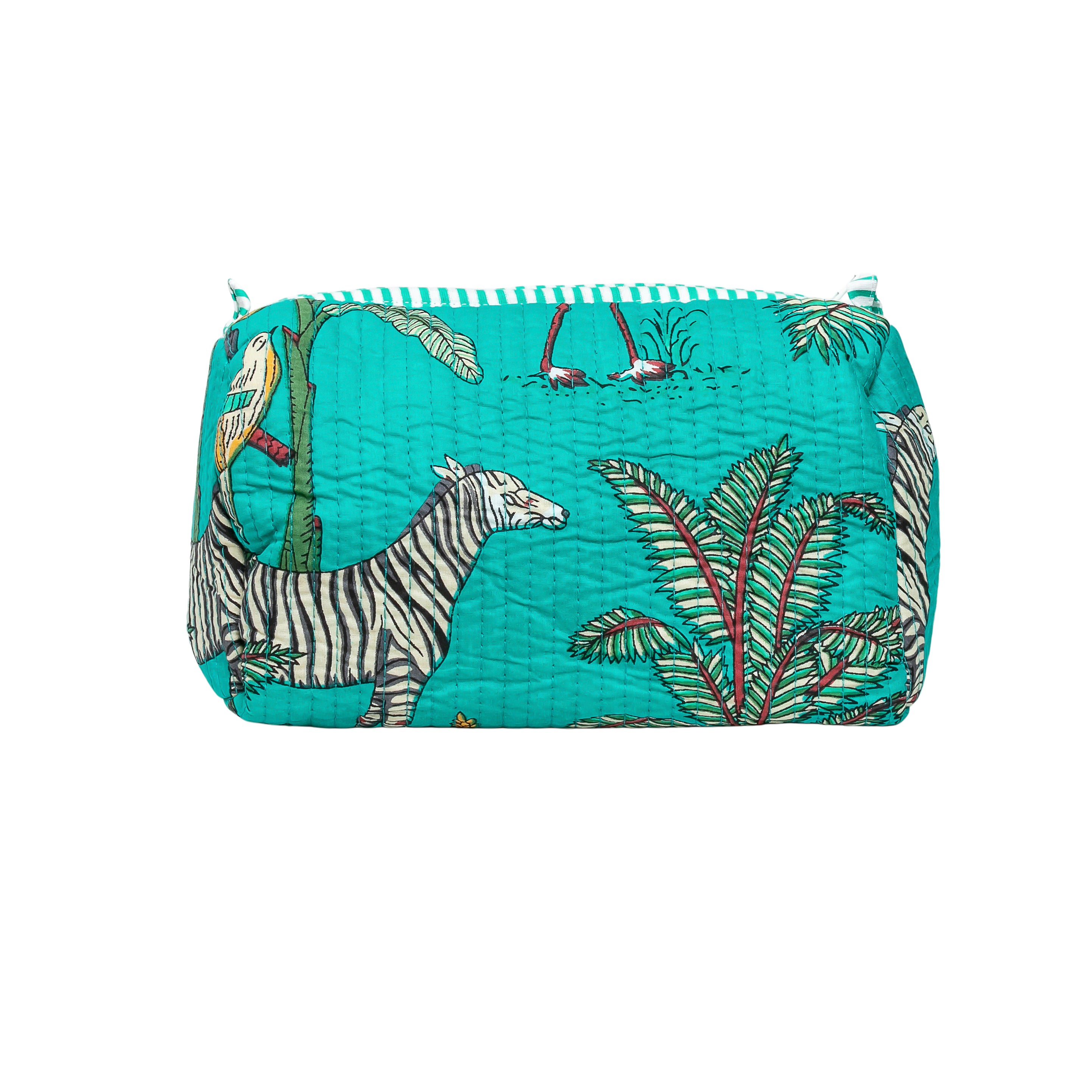 Travel Toiletry Bag – Unisex Makeup & Shaving Kit Organizer with Handle – Multipurpose Cosmetic Pouch for Travel & Storage (Turquoise Jungle)