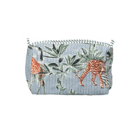 Grey Floral Quilted Cotton Pouch Set of 3 thumbnail 7