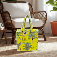 Parrot Green Jungle Quilted Cotton Tote Bag (12x12) thumbnail 2