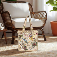 Beige Botanica Quilted Cotton Tote Bag (12x12) thumbnail 2