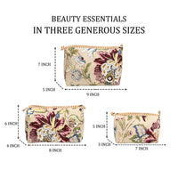 Beige Botanica Quilted Cotton Tote Bag (18x18) with Pouch Set Combo thumbnail 3
