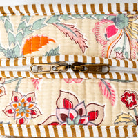 Beige Floral Quilted Cotton Tote Bag (12x12) thumbnail 5