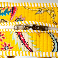 Yellow Floral Quilted Cotton Tote Bag (12x12) thumbnail 6