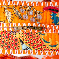 Orange Floral Quilted Cotton Tote Bag (12x12) thumbnail 6
