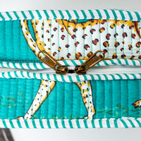 Turquoise Jungle Quilted Cotton Tote Bag (12x12) thumbnail 6