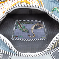 Grey Floral Quilted Cotton Tote Bag (12x12) thumbnail 5