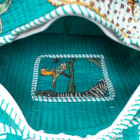 Turquoise Jungle Quilted Cotton Tote Bag (12x12) thumbnail 5