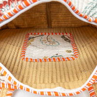 Beige Peacock Quilted Cotton Tote Bag (12x12) thumbnail 5