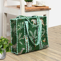 Green Jungle Quilted Cotton Tote Bag (18x18) thumbnail 6