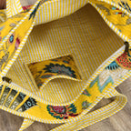 Quilted Cotton Tote Bag – Handmade Travel Shoulder Bag with Zipper & Pockets – Lightweight, Durable & Stylish for Daily Use (Yellow Floral)