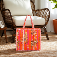Orange Tiger Quilted Cotton Tote Bag (12x12) thumbnail 3