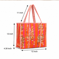 Orange Tiger Quilted Cotton Tote Bag (12x12) thumbnail 4